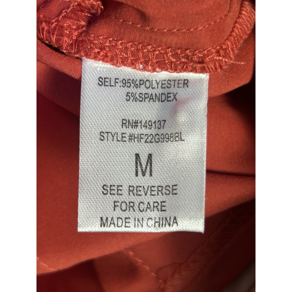Hyfve bright coral satin crop top collared neckline New Size M - Picture 5 of 10